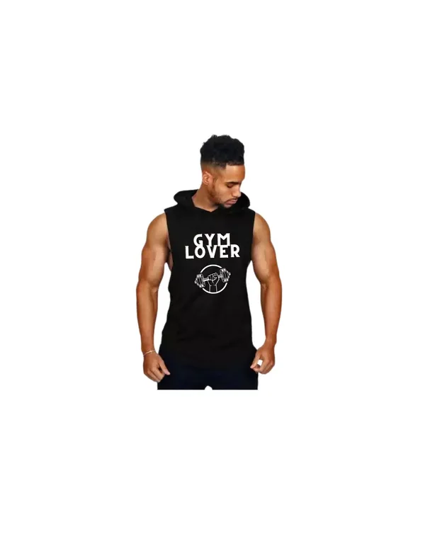Black_Trendy_Hood_Sports/Gym_T-Shirt_For_Men