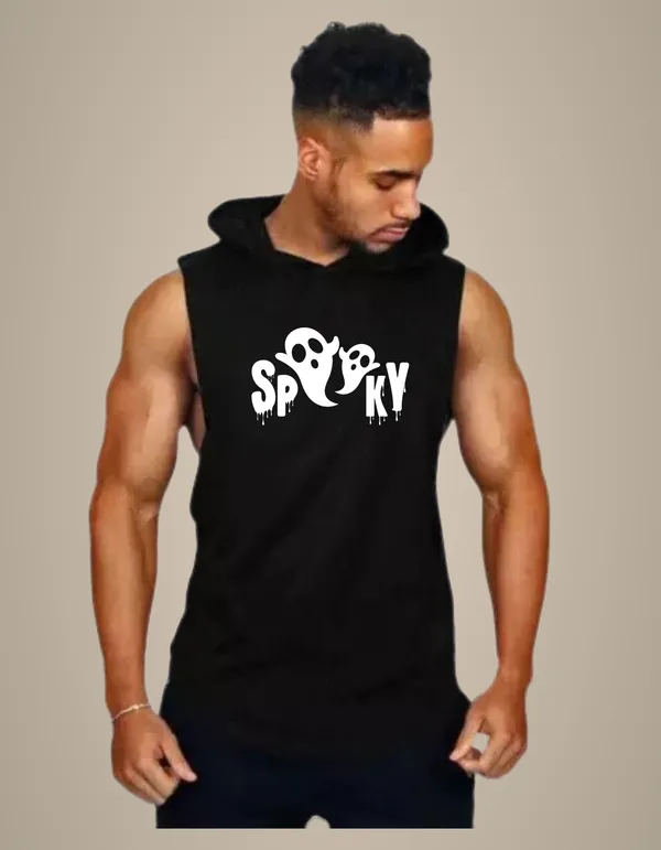 Black_Trendy_Hood_Sports/Gym_T-Shirt_For_Men