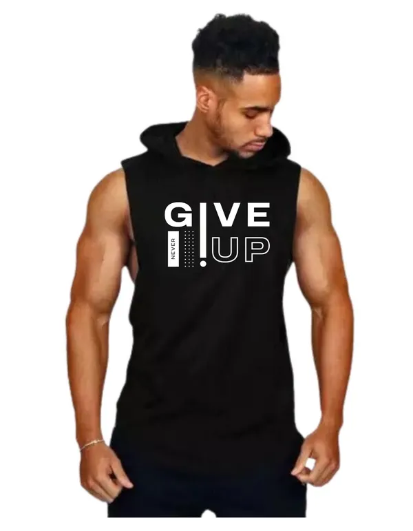 Black_Trendy_Hood_Sports/Gym_T-Shirt_For_Men
