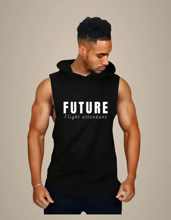Black_Trendy_Hood_Sports/Gym_T-Shirt_For_Men