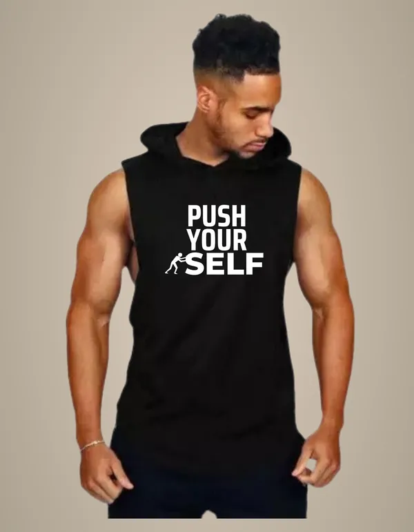 Black_Trendy_Hood_Sports/Gym_T-Shirt_For_Men