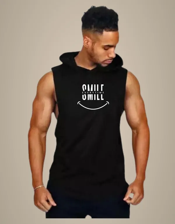 Black_Trendy_Hood_Sports/Gym_T-Shirt_For_Men