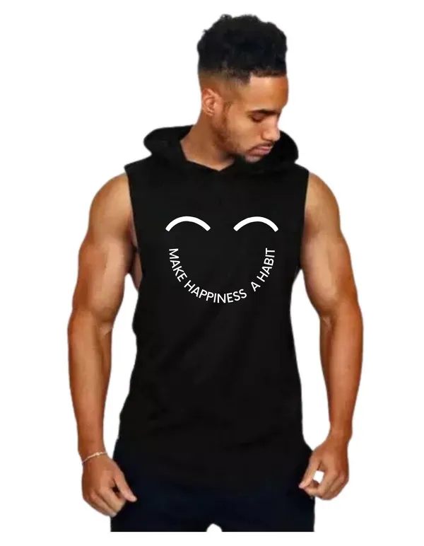 Black_Trendy_Hood_Sports/Gym_T-Shirt_For_Men