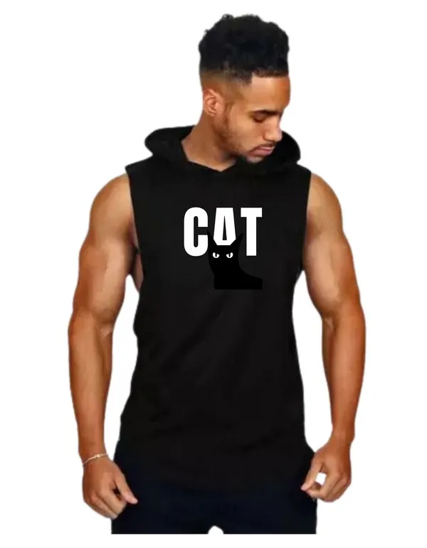 Black_Trendy_Hood_Sports/Gym_T-Shirt_For_Men