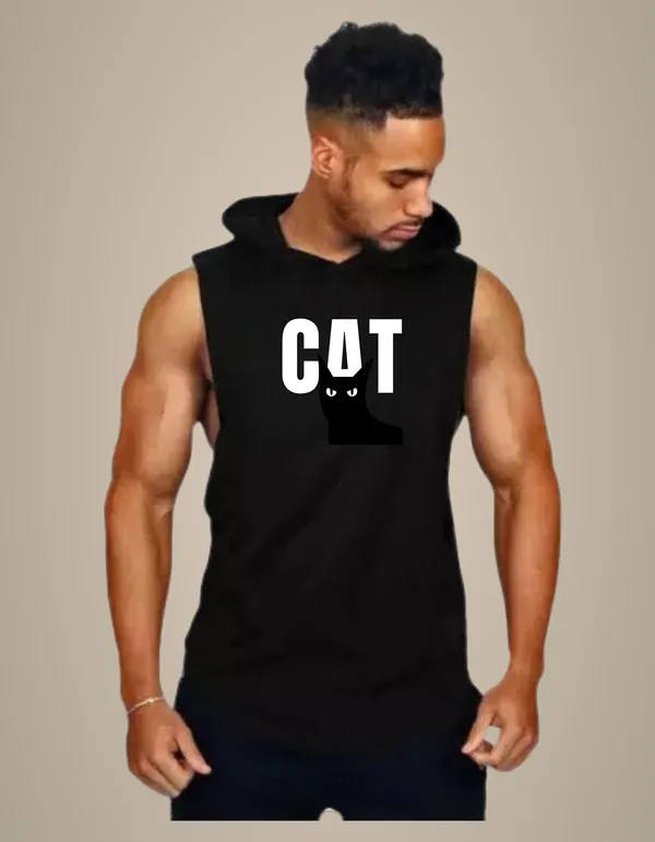 Black_Trendy_Hood_Sports/Gym_T-Shirt_For_Men