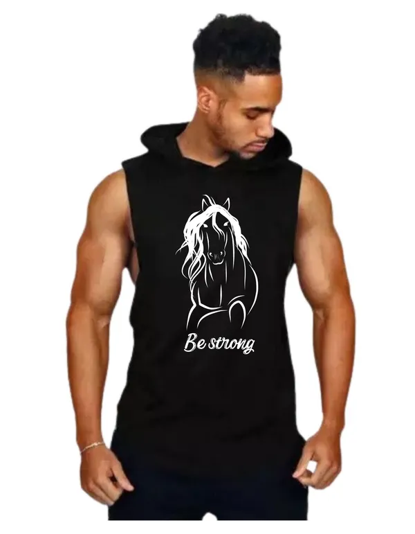 Black_Trendy_Hood_Sports/Gym_T-Shirt_For_Men
