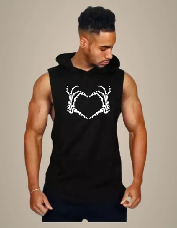Black_Trendy_Hood_Sports/Gym_T-Shirt_For_Men