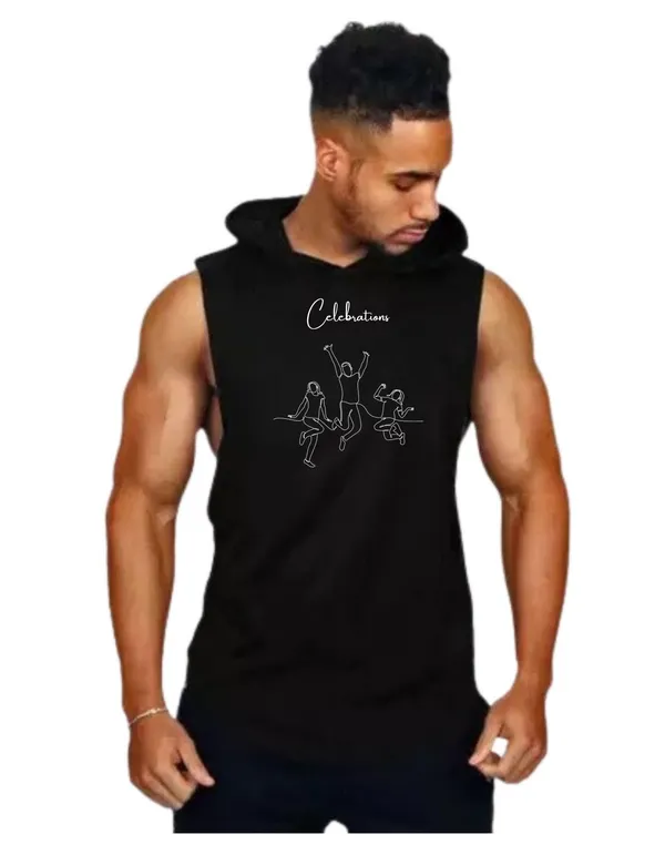 Black_Trendy_Hood_Sports/Gym_T-Shirt_For_Men
