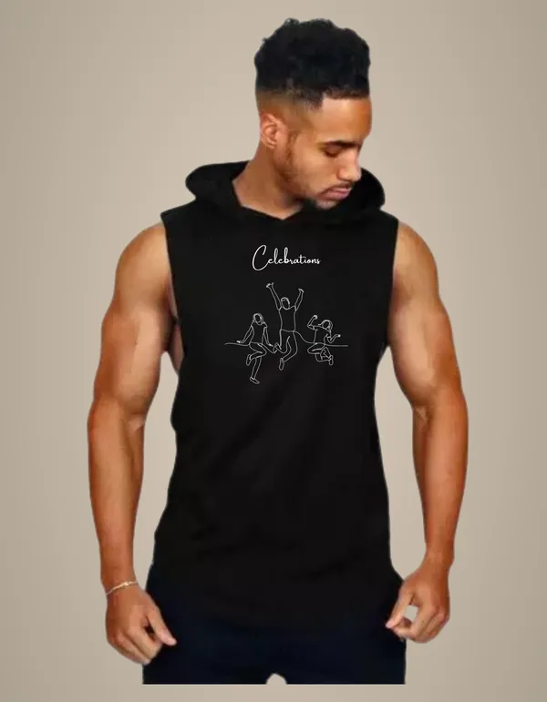 Black_Trendy_Hood_Sports/Gym_T-Shirt_For_Men