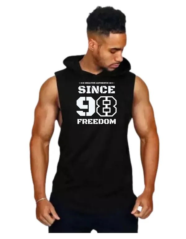 Black_Trendy_Hood_Sports/Gym_T-Shirt_For_Men