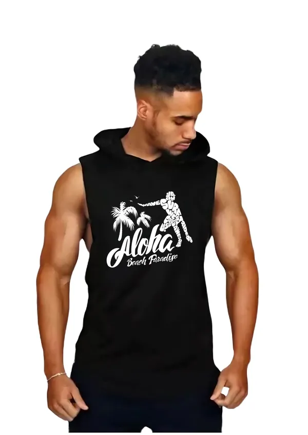 Black_Trendy_Hood_Sports/Gym_T-Shirt_For_Men