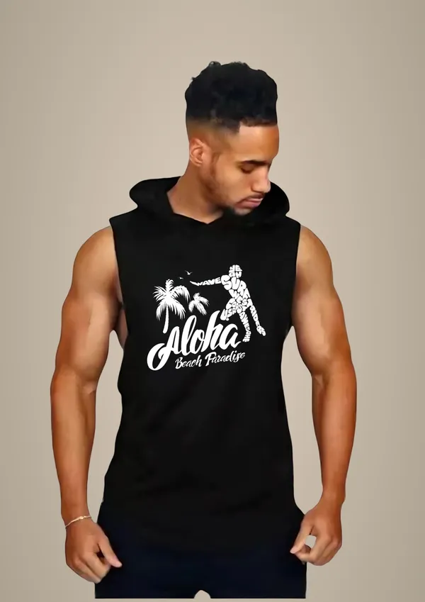 Black_Trendy_Hood_Sports/Gym_T-Shirt_For_Men