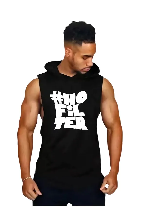 Black_Trendy_Hood_Sports/Gym_T-Shirt_For_Men