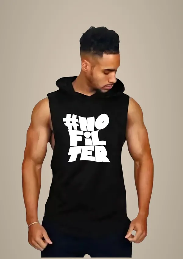 Black_Trendy_Hood_Sports/Gym_T-Shirt_For_Men