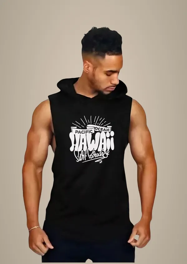 Black_Trendy_Hood_Sports/Gym_T-Shirt_For_Men
