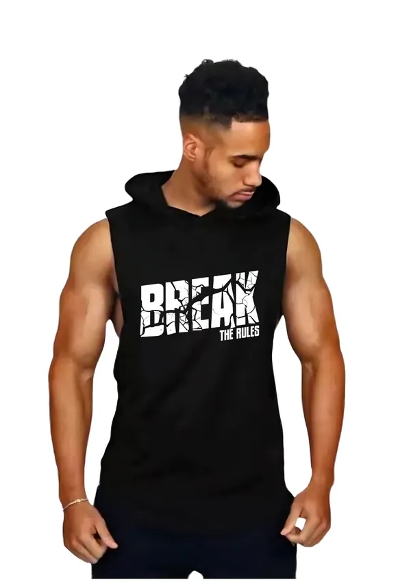 Black_Trendy_Hood_Sports/Gym_T-Shirt_For_Men