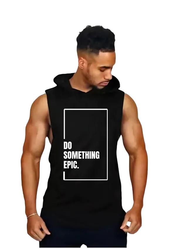 Black_Trendy_Hood_Sports/Gym_T-Shirt_For_Men