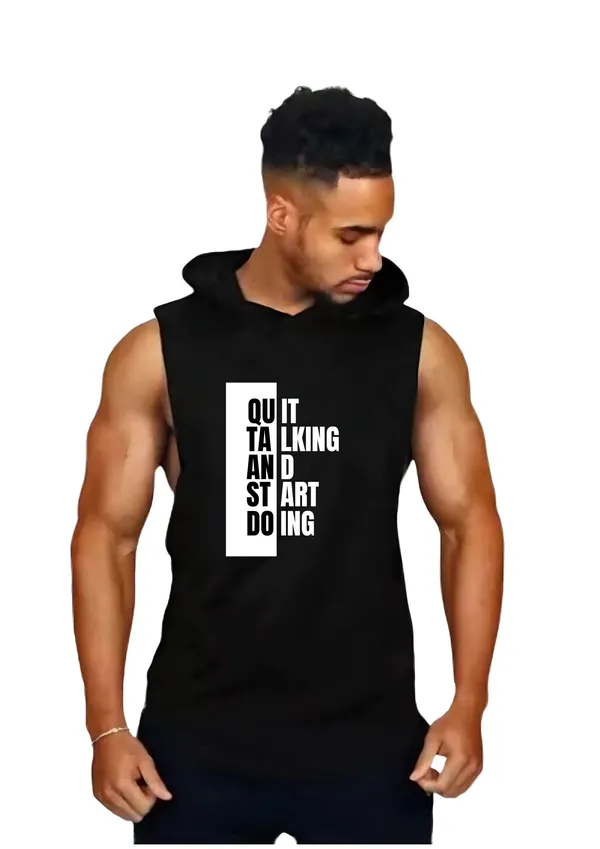 Black_Trendy_Hood_Sports/Gym_T-Shirt_For_Men