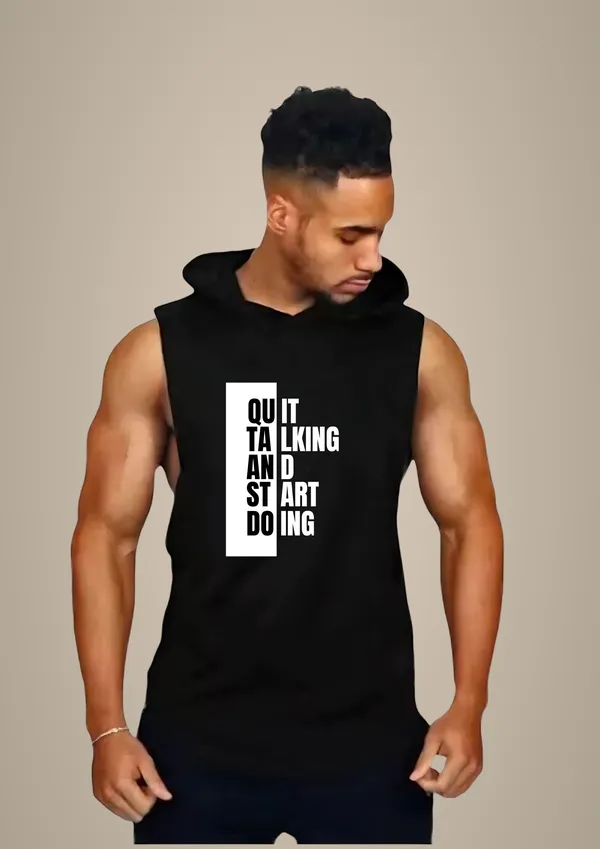 Black_Trendy_Hood_Sports/Gym_T-Shirt_For_Men