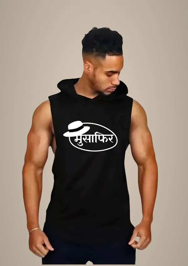 Black_Trendy_Hood_Sports/Gym_T-Shirt_For_Men