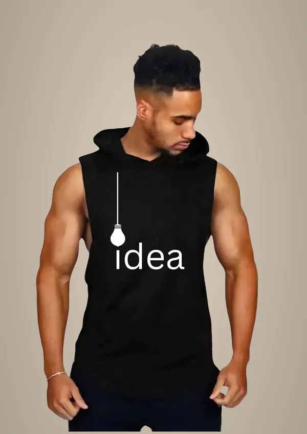 Black_Trendy_Hood_Sports/Gym_T-Shirt_For_Men