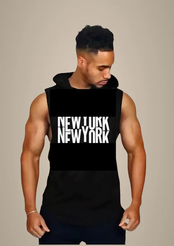 Black_Trendy_Hood_Sports/Gym_T-Shirt_For_Men