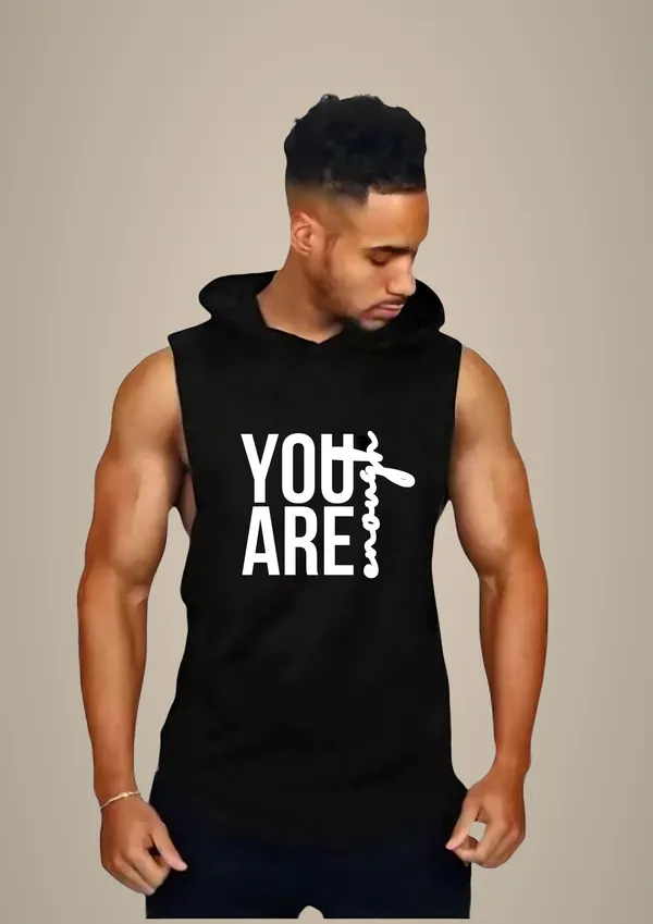 Black_Trendy_Hood_Sports/Gym_T-Shirt_For_Men