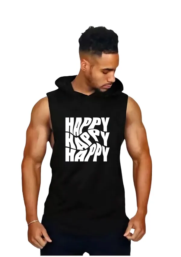 Black_Trendy_Hood_Sports/Gym_T-Shirt_For_Men