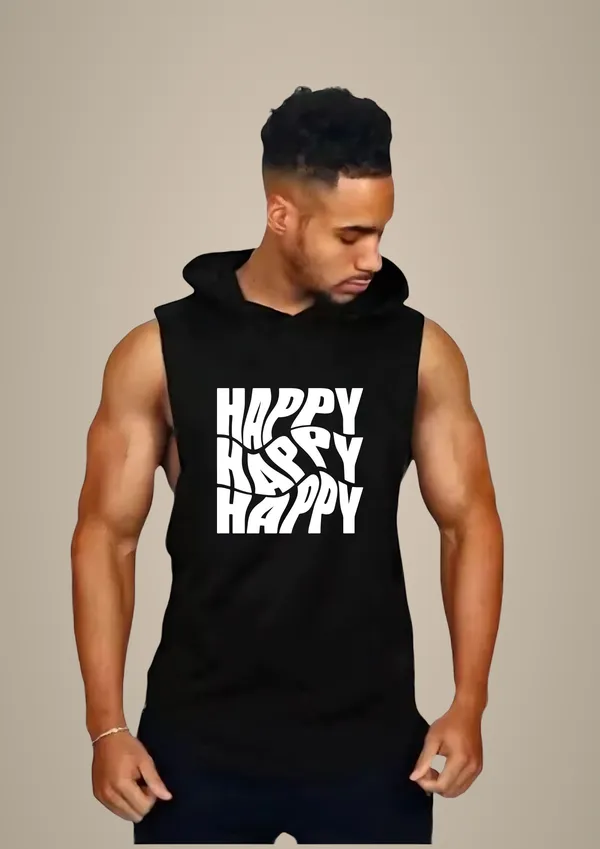 Black_Trendy_Hood_Sports/Gym_T-Shirt_For_Men