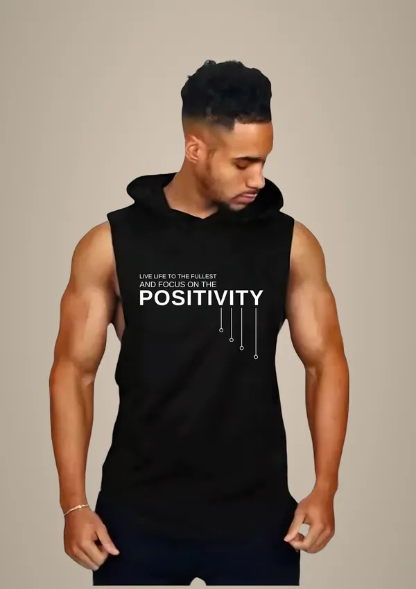 Black_Trendy_Hood_Sports/Gym_T-Shirt_For_Men