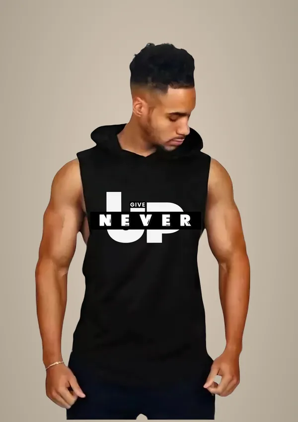Black_Trendy_Hood_Sports/Gym_T-Shirt_For_Men