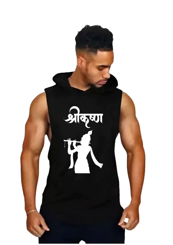 Black_Trendy_Hood_Sports/Gym_T-Shirt_For_Men