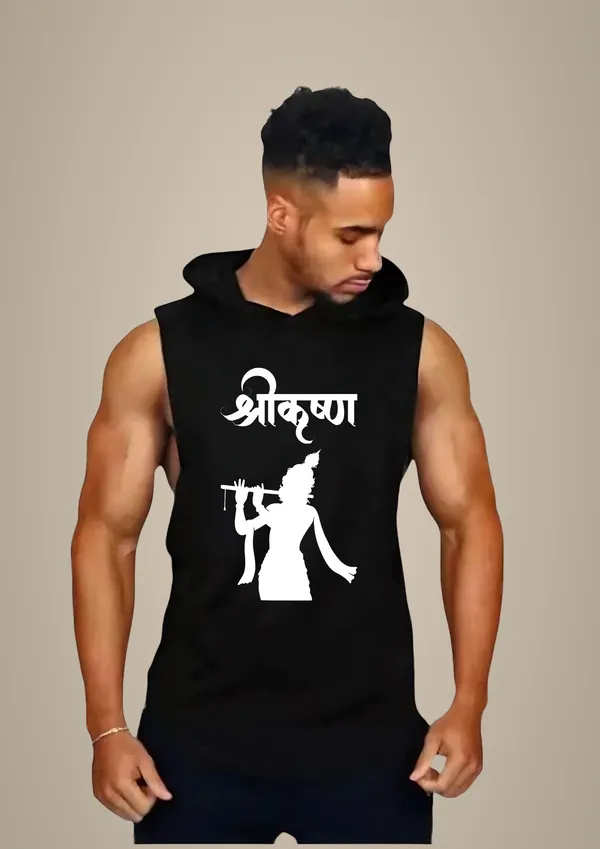 Black_Trendy_Hood_Sports/Gym_T-Shirt_For_Men