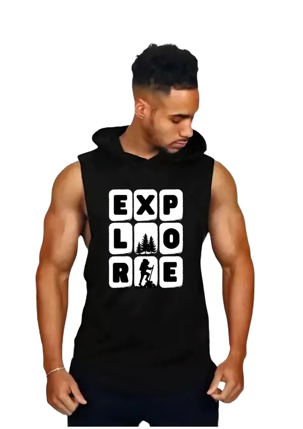 Black_Trendy_Hood_Sports/Gym_T-Shirt_For_Men