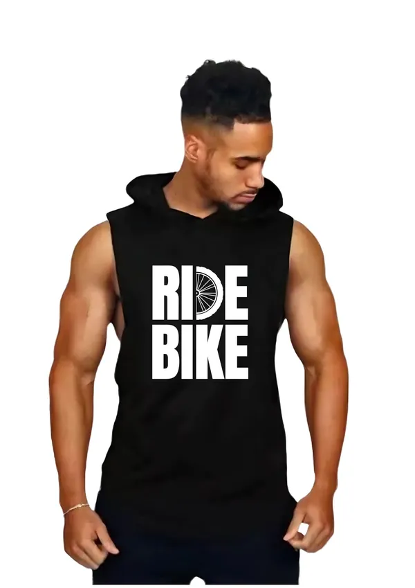 Black_Trendy_Hood_Sports/Gym_T-Shirt_For_Men