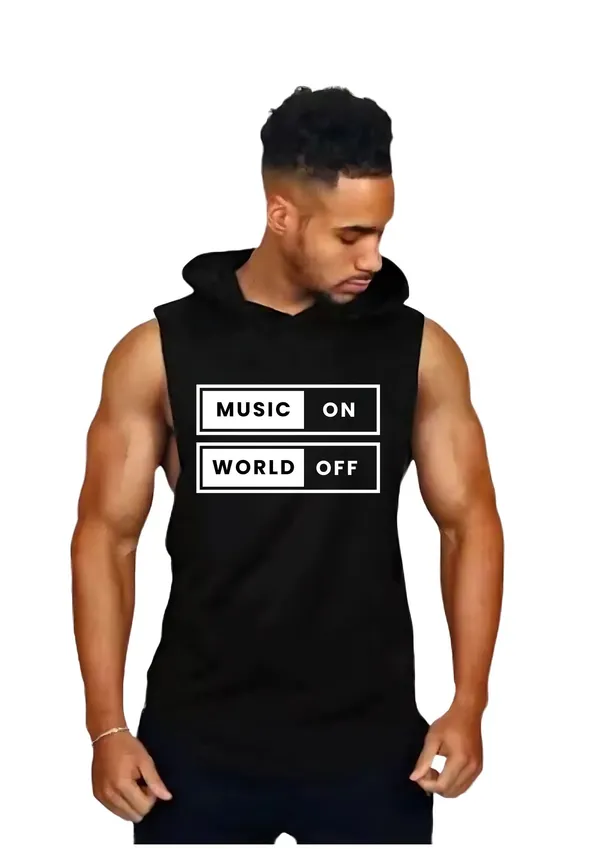 Black_Trendy_Hood_Sports/Gym_T-Shirt_For_Men