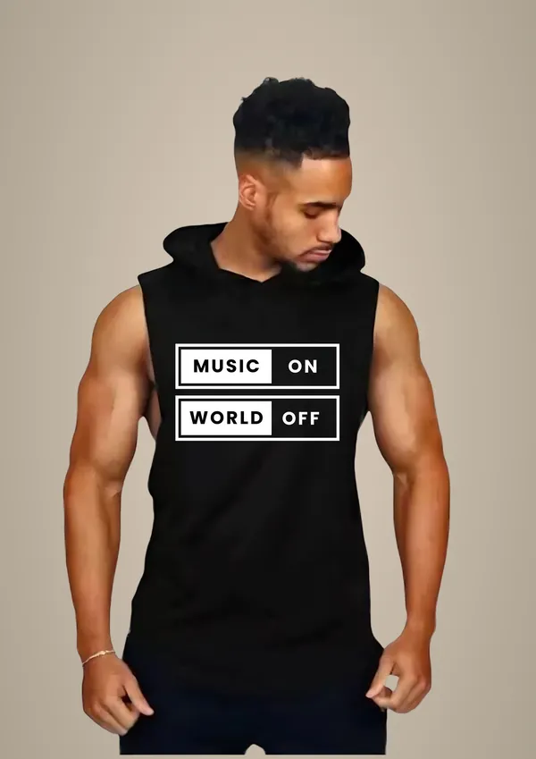 Black_Trendy_Hood_Sports/Gym_T-Shirt_For_Men