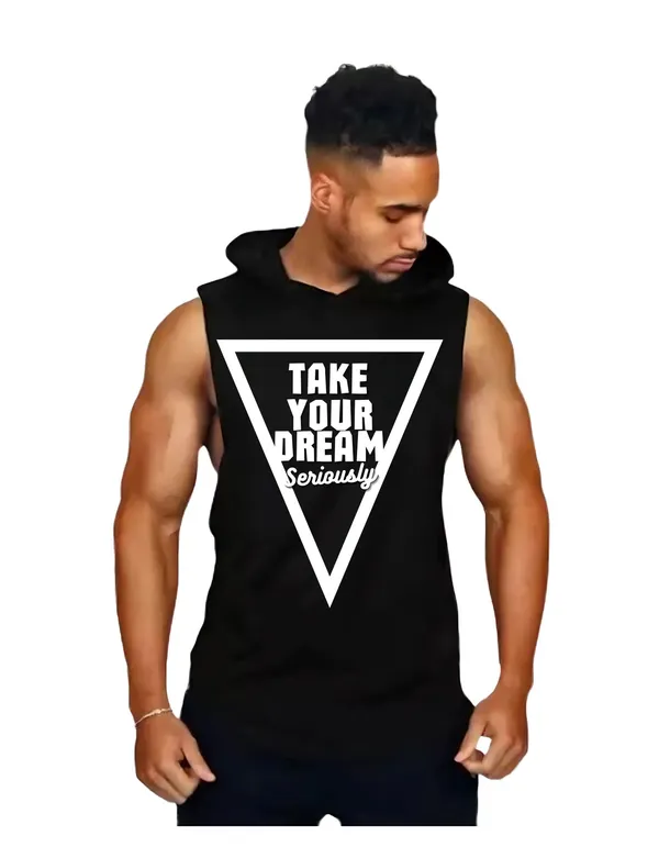 Black_Trendy_Hood_Sports/Gym_T-Shirt_For_Men