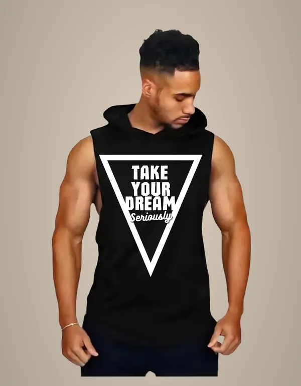 Black_Trendy_Hood_Sports/Gym_T-Shirt_For_Men