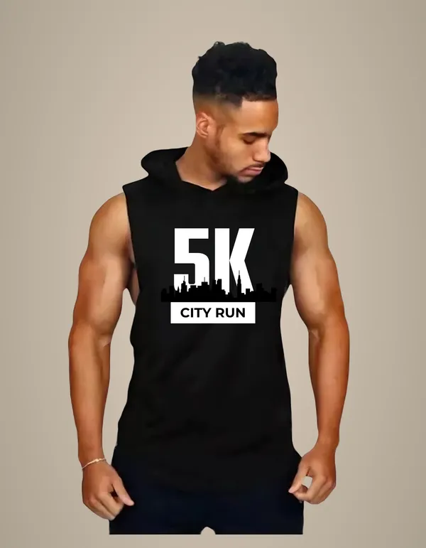 Black_Trendy_Hood_Sports/Gym_T-Shirt_For_Men