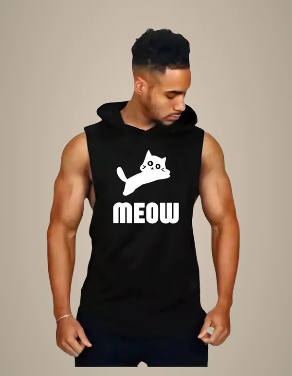Black_Trendy_Hood_Sports/Gym_T-Shirt_For_Men