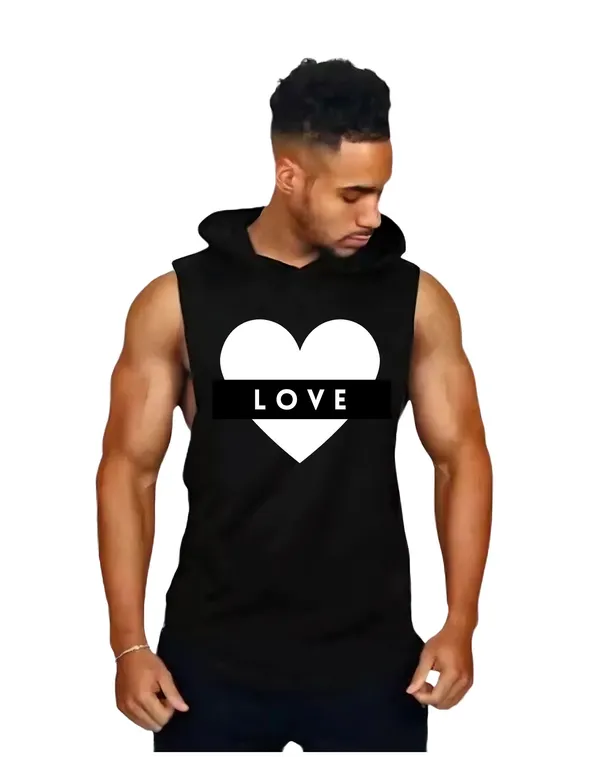 Black_Trendy_Hood_Sports/Gym_T-Shirt_For_Men