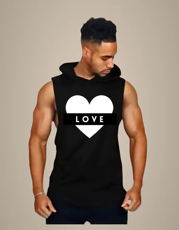 Black_Trendy_Hood_Sports/Gym_T-Shirt_For_Men