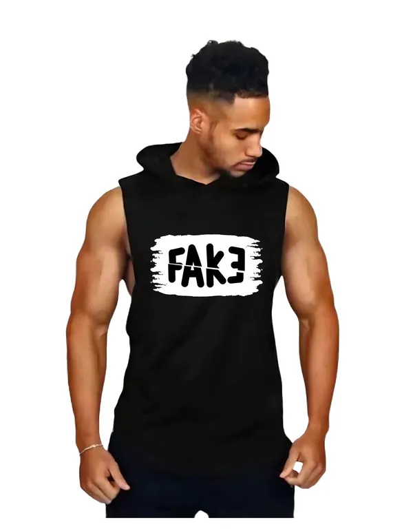 Black_Trendy_Hood_Sports/Gym_T-Shirt_For_Men