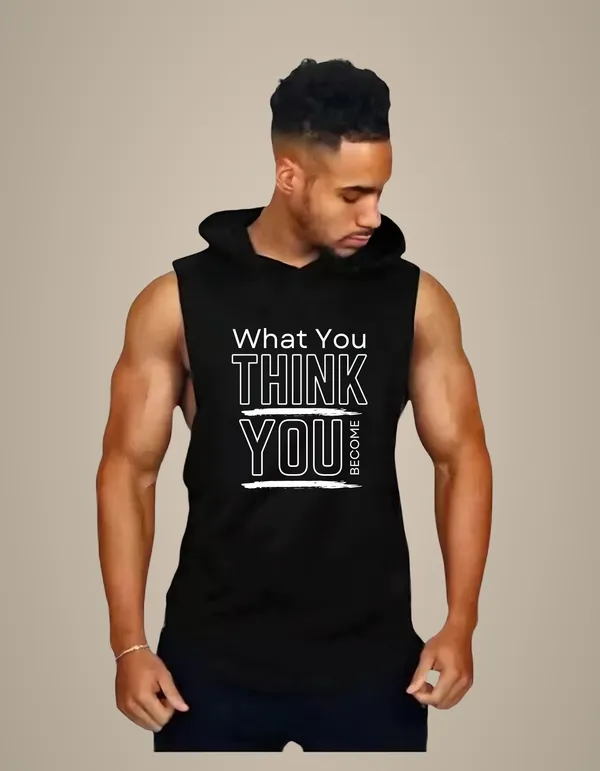 Black_Trendy_Hood_Sports/Gym_T-Shirt_For_Men