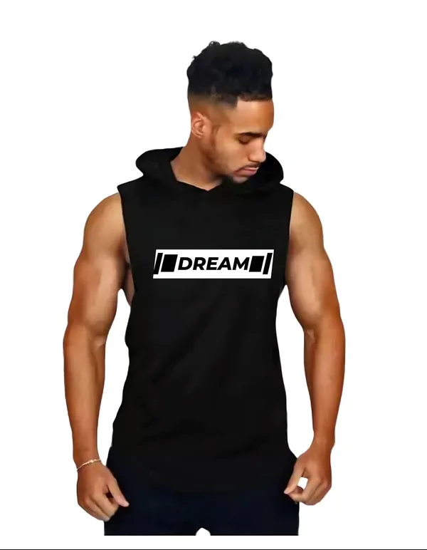 Black_Trendy_Hood_Sports/Gym_T-Shirt_For_Men