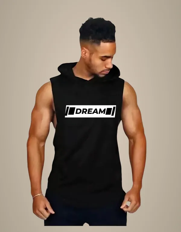 Black_Trendy_Hood_Sports/Gym_T-Shirt_For_Men