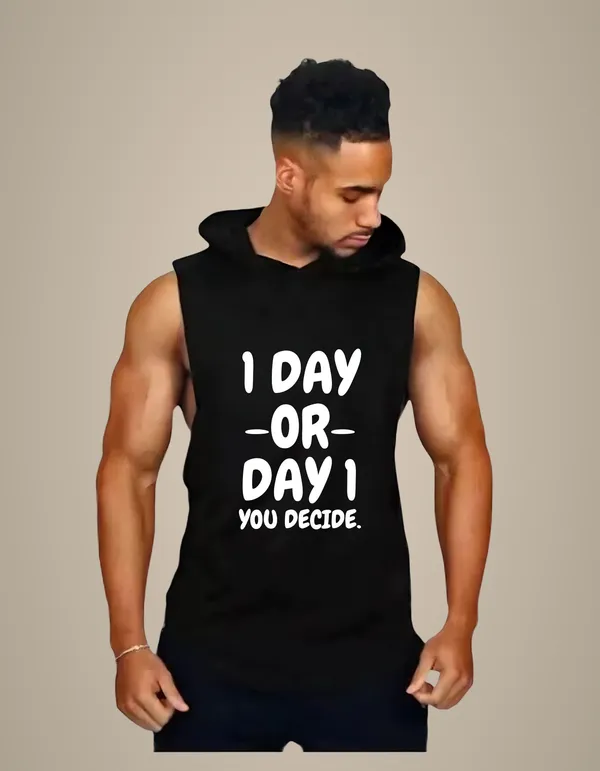 Black_Trendy_Hood_Sports/Gym_T-Shirt_For_Men