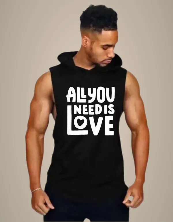 Black_Trendy_Hood_Sports/Gym_T-Shirt_For_Men