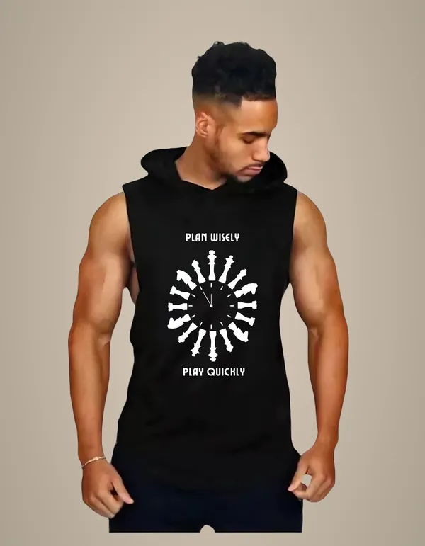 Black_Trendy_Hood_Sports/Gym_T-Shirt_For_Men